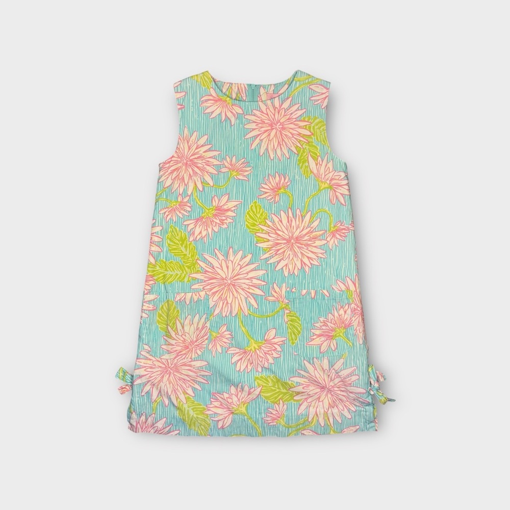 Lilly Pulitzer Pink Floral Blue Dress - Picture 1 of 5
